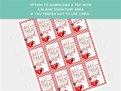 Printable Hot Cocoa Christmas Gift Tag Hot Chocolate Treat Etsy
