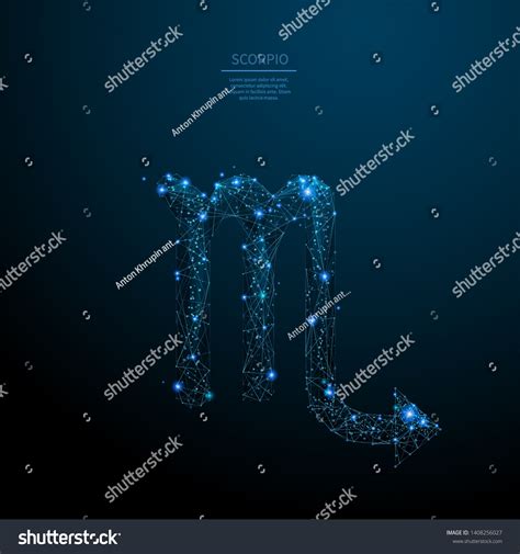 Scorpio Sign Low Poly Wireframe Poster Stock Vector Royalty Free