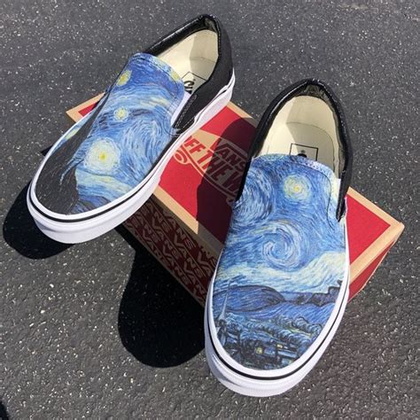 Vans Slip On Custom Starry Night By Blvd Custom Vans Slip On Vans Vans Classic Slip On Sneaker