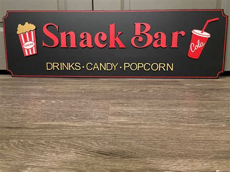 Custom Snack Bar Sign Home Theater Theater Decor Theater Etsy