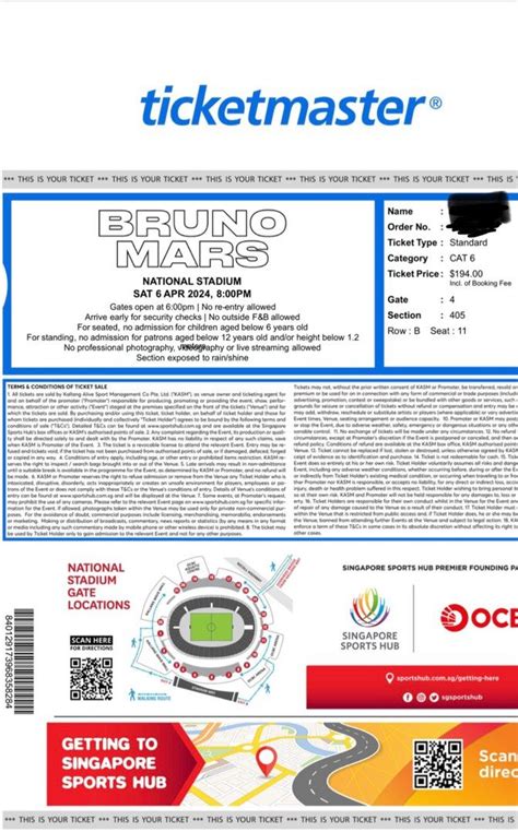 Bruno Mars Ticket Cat X Tickets Vouchers Event Tickets