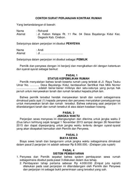 Contoh Surat Perjanjian Kontrak Kerja Pdf Homecare24