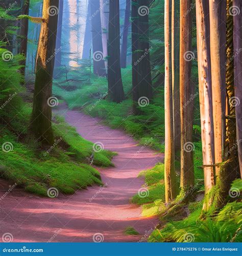 Enchanted Forest Path A Mystical And Enchanting Background