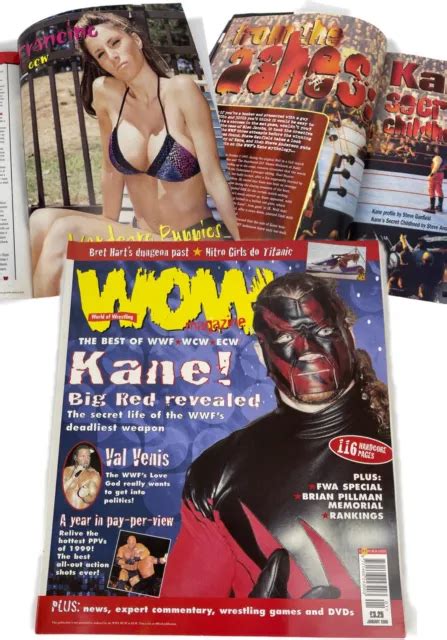 Wow World Of Wrestling Magazine January Kane Brian Pillman Wcw Ecw