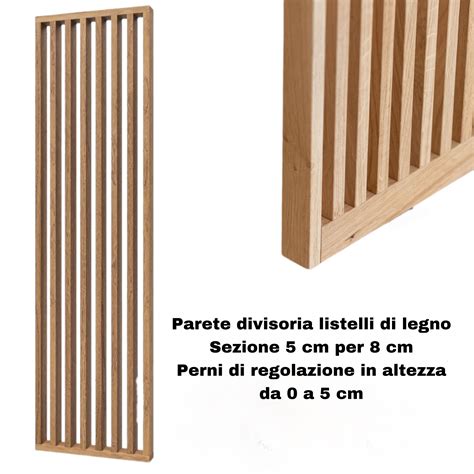 Parete Divisoria Interparete Listelli In Legno Massello Larghezza 75