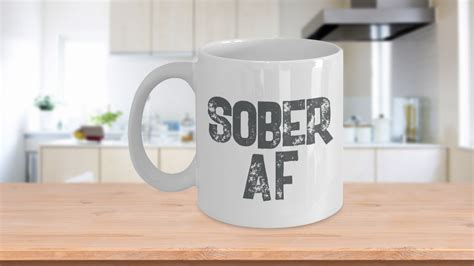 Alcoholics Anonymous Sober AF Mug Sobriety Gift For Men Addiction