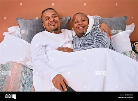 Gay Couple In Bed Stock Photo Alamy