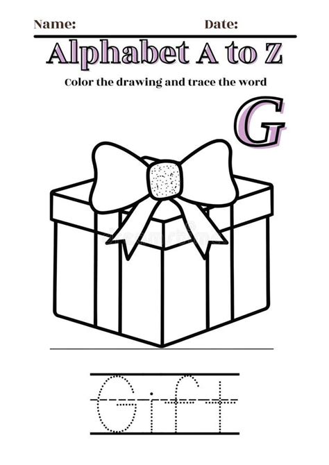 Alphabet G Alphabet A Z Tracing And Coloring Fun Stock Illustration Illustration Of Vector