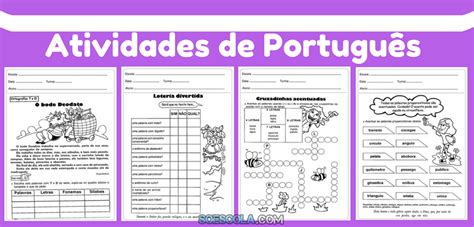 Atividades Ludicas De Portugues 4 Ano - Atividades de português 4° ano para imprimir — SÓ ESCOLA