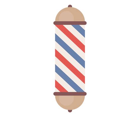 Barber Pole Icon Vintage Glass Barbers With Stripes Sign Vector Flat