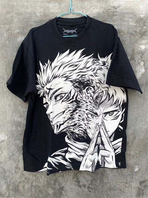 Kaos Sukuna Jujutsu Kaisen Fullprint Sablon Discharge Fesyen Pria