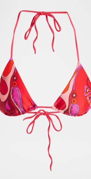 Emilio Pucci Orchidee Print Triangle Bikini Top