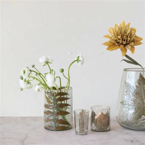 Hand Blown Glass Votive Holder W Embedded Tamarind Browns Kitchen