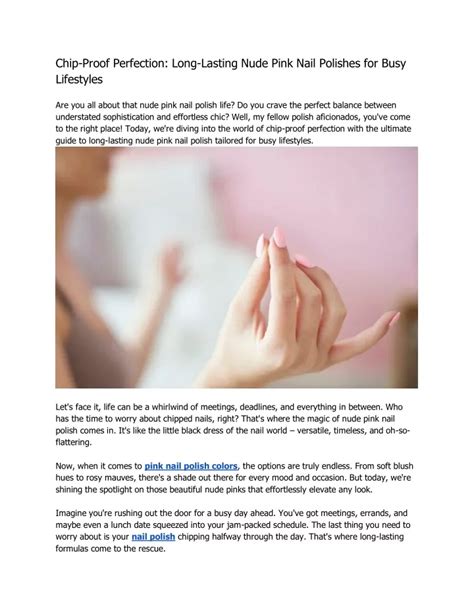 PPT Chip Proof Perfection Long Lasting Nude Pink Nail Polishes For Busy Lifestyles PowerPoint