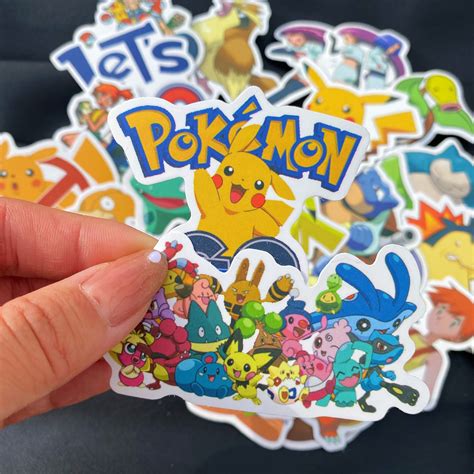 Pokemon Stickers 50 Assorted Pokemon Stickers Etsy