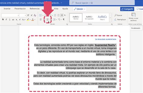 Word C Mo Alinear Un Texto En Word