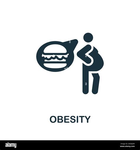 Obesity Icon Monochrome Simple Healthcare Icon For Templates Web