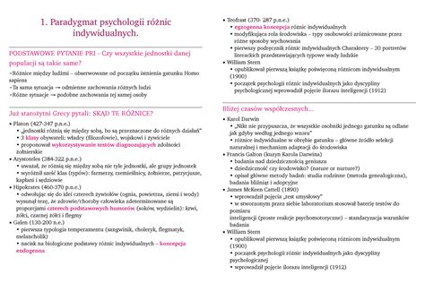 Psychologia R Nic Indywidualnych Paradygmat Psychologii R Nic