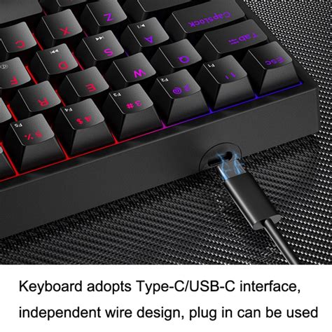 Leaven K Keys Hot Plug In Glowing Game Wired Mechanical Keyboard Cable Length M