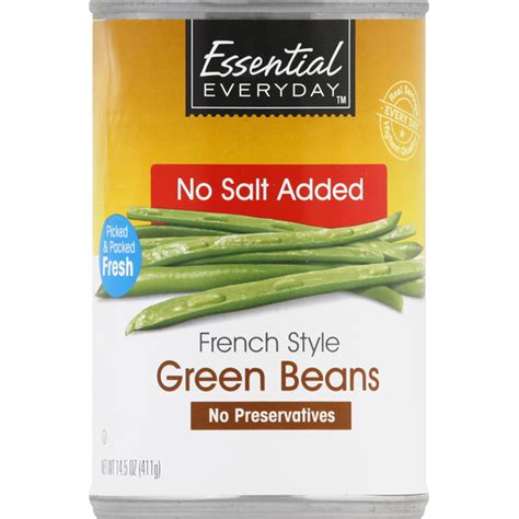 Essential Everyday Green Beans French Style No Salt Added 14 5 Oz