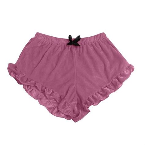 Lingerie femme Short de pyjama sexy en velours pour avec nœud papillon Pink Rose Cdiscount