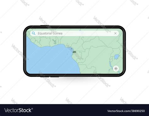 Searching map equatorial guinea in smartphone Vector Image
