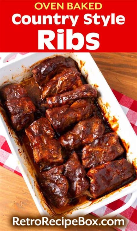 Oven Baked Country Style Ribs - Retro Recipe Box