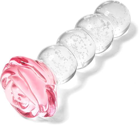 Amazon Rose Round Base Anal Beads Butt Plug Glow In The Dark Crystal Glass Prostate