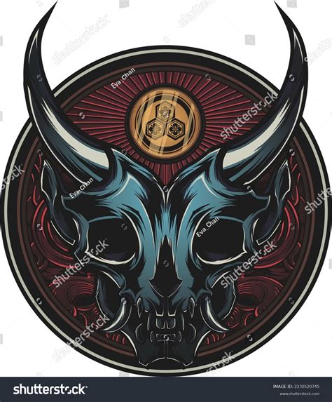 Japanese Oni Devil Mask Illustration Stock Illustration 2230520745