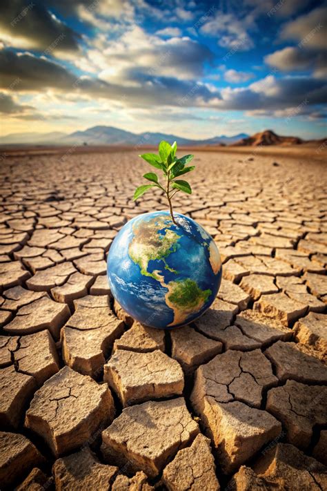 Premium Photo Planet Earth With A Plant Growing Out Of It