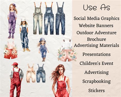 Watercolor Overall Dress Clipart 68 Png Denim Overall Shortall Clipart