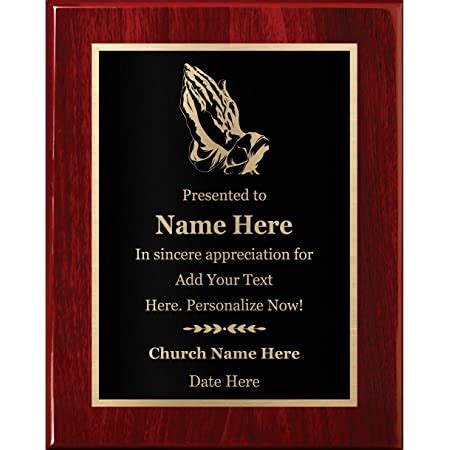 Amazon Personalized Religious Plaque 8x10 Customized Church Award