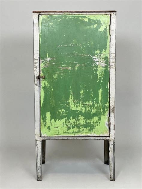 Vintage Industrial Metal Cabinet For Sale at 1stDibs