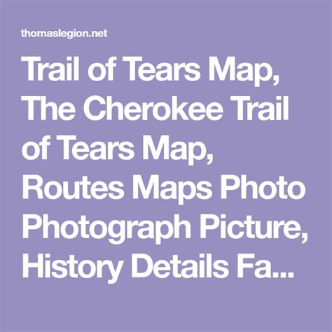 Trail of Tears Map, The Cherokee Trail of Tears Map, Routes Maps Photo ...