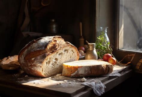 Premium Ai Image Freshly Baked Homemade Bread