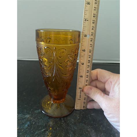 Tiara Sandwich 6 Amber Iced Tea Glass Etsy