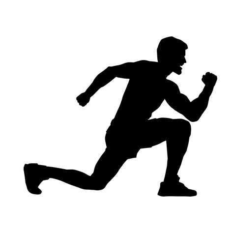 Silhouette Of A Sporty Male In Action Pose At The Gym Silhouette Of A