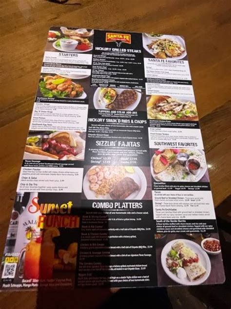 Menu At Santa Fe Cattle Company Steakhouse Hammond