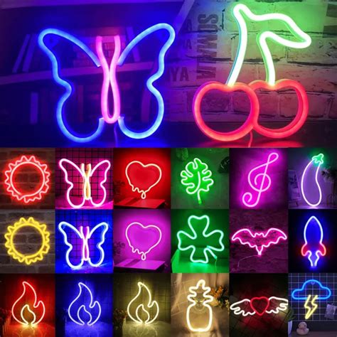 Battery Usb Led Neon Light Sign Wall Decor Home Party Bar Hanging