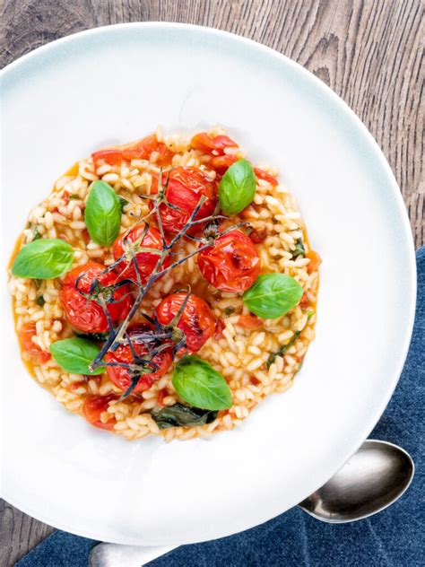 Tomato Risotto With Basil And Roasted Tomatoes Krumpli