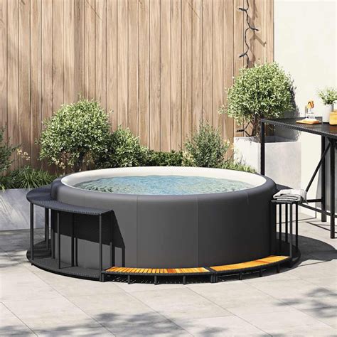 Vidaxl Hot Tub Surround Poly Rattan Hot Tub Surround Round Modern Wayfair