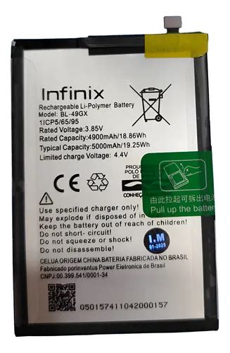 Flex Carga Bateria Infinix Bl 49gx P Hot 11s 5000mah Nova Parcelamento Sem Juros