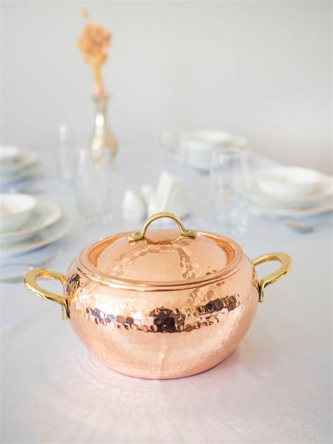 Copper Pot Set Handmade Copper Cooking Pot Set Copper Etsy