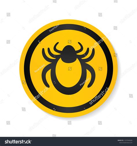 Ticks Warning Mite Bug Sign Encephalitis Stock Vector Royalty Free