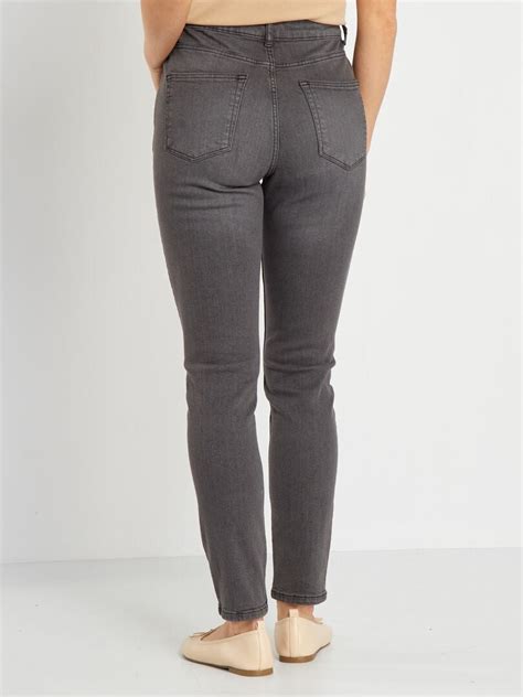 Jean slim à taille haute L28 Gris foncé Kiabi 15 00