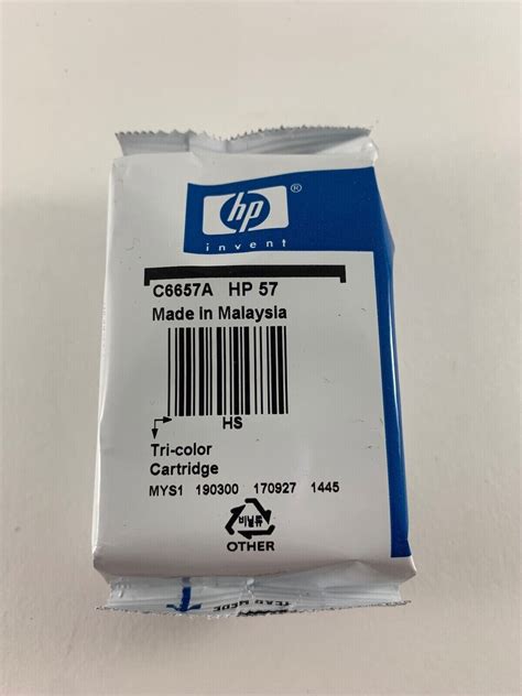 Genuine HP 57 Tri Color Ink Cartridge C6657A No Box Sealed Foil