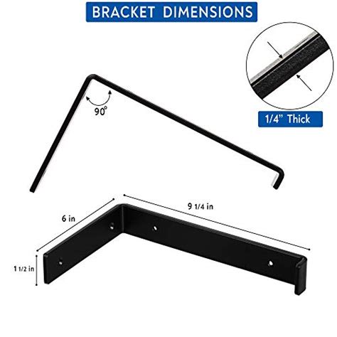 Shelf Brackets Heavy Duty Extra Thick Rustic Black Iron Finish