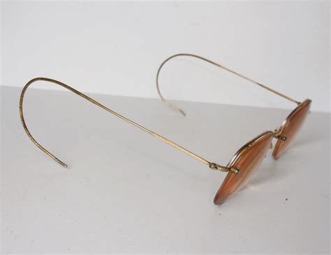 Vintage Shuron Rimless Eyeglasses 1 10 12K GF Frame W Case Etsy