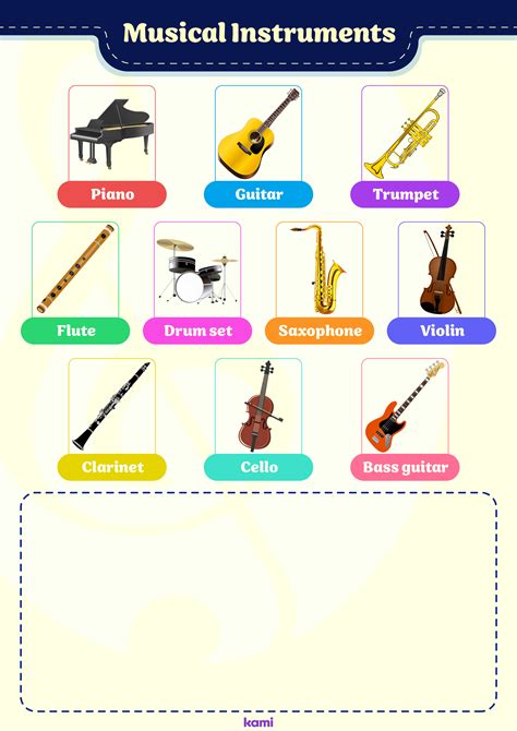 Identifying Musical Instruments Worksheet Answer Key For Teachers