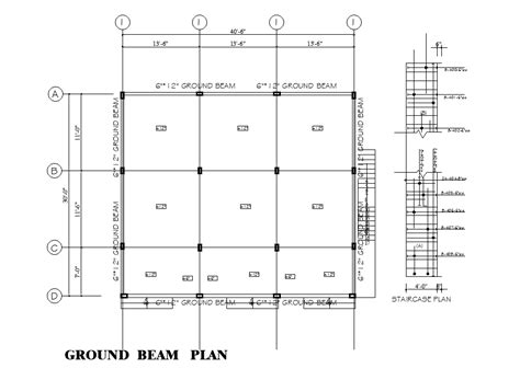 Ground Beam Plan Of 40’x32’ House Plan Is Given In This Autocad Drawing File Download Now